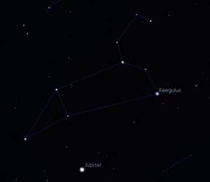 Lõvi tähtkuju koos Jupiteriga